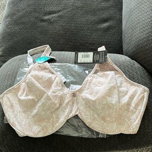 Bali Minimizer Bra size 36DD never worn  white with tan/brown leaf design